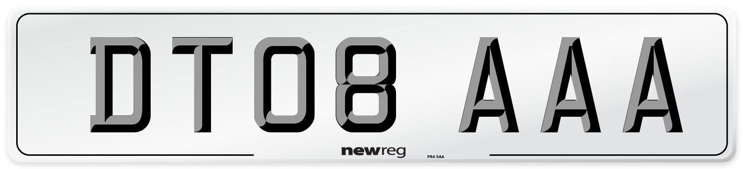 DT08 AAA Number Plate from New Reg